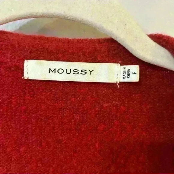 Moussy Front Tie Red Burgundy Long Soft Robe Women’s One Size - Picture 5 of 7
